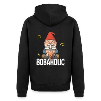 Bubble Tea Gnome Boba Tea Bobaholic - Veste à capuche bio Premium Unisexe - noir - Dos - Nico (187cm)