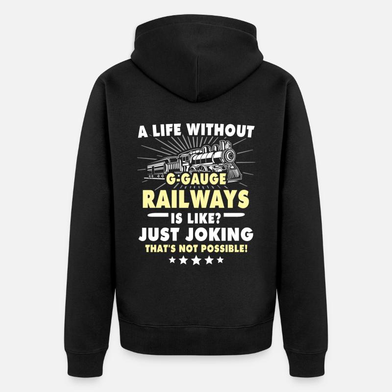 Gartenbahn Modellbahn Spur G - Unisex Premium Bio Zip Hoodie - Schwarz