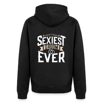 Sexy Groom Dictons Mariage Fête de mariage - Veste à capuche bio Premium Unisexe - noir - Dos - Nico (187cm)