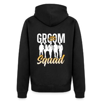 Bräutigam Team Sprüche Hochzeit Heirat Party - Unisex Premium Bio Zip Hoodie - Schwarz - Hinten - Nico (187cm)
