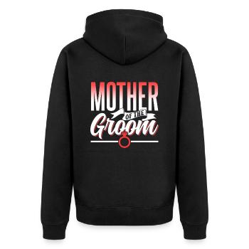 Mère du marié marié fête mariage - Veste à capuche bio Premium Unisexe - noir - Dos - Nico (187cm)