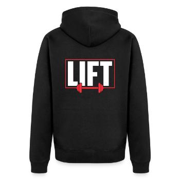 Lift Gym Weightlifting Weightlifting Workout - Unisex Premium Organic Zip Hoodie - black - Back - Nico (187cm)