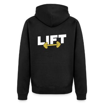 Lift Workout Haltérophilie Gym Haltérophile - Veste à capuche bio Premium Unisexe - noir - Dos - Nico (187cm)