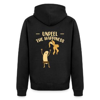 Décoller L’Amoureux de la Banane du Bonheur - Veste à capuche bio Premium Unisexe - noir - Dos - Nico (187cm)