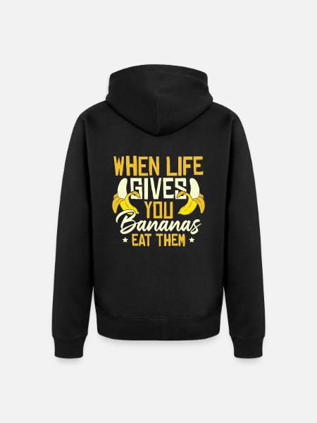 When Live Gives You Bananas - Unisex Premium Organic Zip Hoodie - black