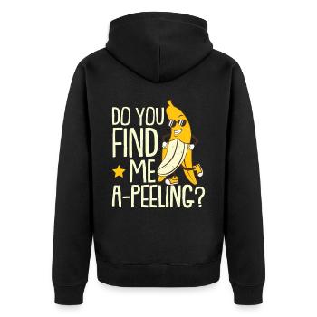 Do You Find Me A-Peeling Banana - Unisex Premium Organic Zip Hoodie - black - Back - Nico (187cm)