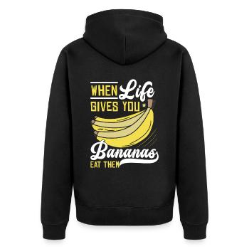 Quand Live vous donne des bananes - Veste à capuche bio Premium Unisexe - noir - Dos - Nico (187cm)