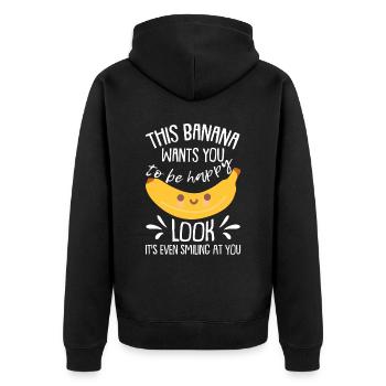Drôle de banane kawaii - Veste à capuche bio Premium Unisexe - noir - Dos - Nico (187cm)