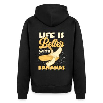 La vie est meilleure avec les bananes - Veste à capuche bio Premium Unisexe - noir - Dos - Nico (187cm)