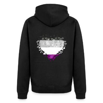 Asexual Pride Ass Flag Hearts Sublte LGBTQ - Unisex Premium Organic Zip Hoodie - black - Back - Nico (187cm)