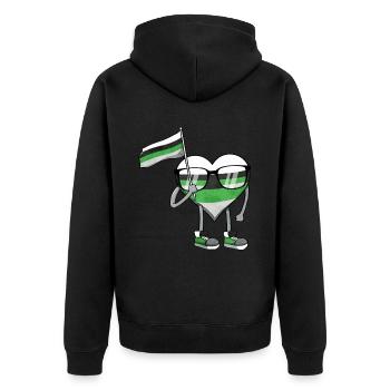 Demiromantique Fierté Flag Coeur Sublte LGBTQ - Veste à capuche bio Premium Unisexe - noir - Dos - Nico (187cm)