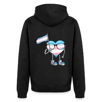 Transgender Pride Trans Drapeau Coeur Sublte LGBTQ - Veste à capuche bio Premium Unisexe - noir - Dos - Nico (187cm)