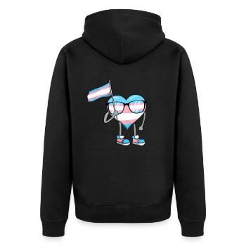 Transgender Pride Trans Drapeau Coeur Sublte LGBTQ - Veste à capuche bio Premium Unisexe - noir - Dos - Nico (187cm)