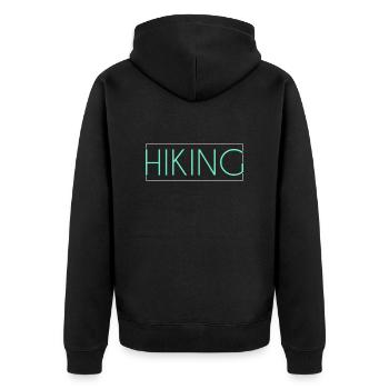 Hiking lettering - Unisex Premium Organic Zip Hoodie - black - Back - Nico (187cm)