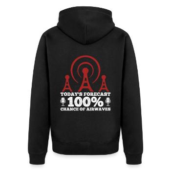 Amateurfunk-design Für Amateurfunker - Unisex Premium Bio Zip Hoodie - Schwarz - Hinten - Nico (187cm)