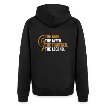 Amateurfunk-design Für Amateurfunker - Unisex Premium Bio Zip Hoodie - Schwarz - Hinten - Nico (187cm)