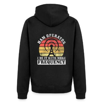 Amateurfunk-morse-design Für Amateur-amateurfunker - Unisex Premium Organic Zip Hoodie - black - Back - Nico (187cm)