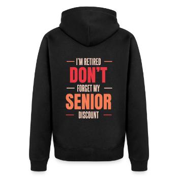 Pension de retraité drôle - Veste à capuche bio Premium Unisexe - noir - Dos - Nico (187cm)