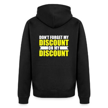 Rentner Rente Dont Forget My Discount - Unisex Premium Bio Zip Hoodie - Schwarz - Hinten - Nico (187cm)