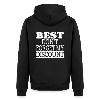 Rentner Rente Witzig Dont Forget My Discount - Unisex Premium Bio Zip Hoodie - Schwarz - Hinten - Nico (187cm)
