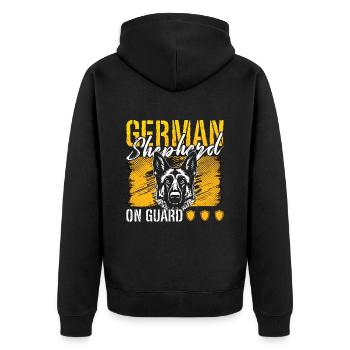 German Shepherd On Guard Belgian Shepherd Lover - Unisex Premium Bio Zip Hoodie - Schwarz - Hinten - Nico (187cm)