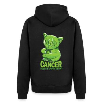 Cancer Non Hodgkin Lymphoma - Unisex Premium Bio Zip Hoodie - Schwarz - Hinten - Nico (187cm)