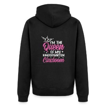 Kindergarten - Unisex Premium Bio Zip Hoodie - Schwarz - Hinten - Nico (187cm)