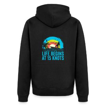 Kitesurfen Kiteboarding Kiteboarding Kite Surfer Kitesurfer - Unisex Premium Bio Zip Hoodie - Schwarz - Hinten - Nico (187cm)
