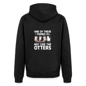 Otter Sea Otter Otter Gift - Unisex Premium Organic Zip Hoodie - black - Back - Nico (187cm)