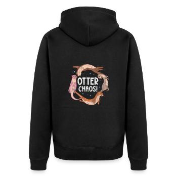 Loutre - Veste à capuche bio Premium Unisexe - noir - Dos - Nico (187cm)