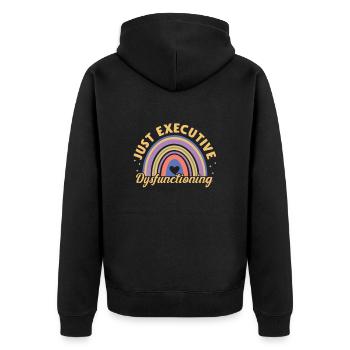 ADHS ADHD Aufmerksamkeit Defizit Geschenk - Unisex Premium Bio Zip Hoodie - Schwarz - Hinten - Nico (187cm)
