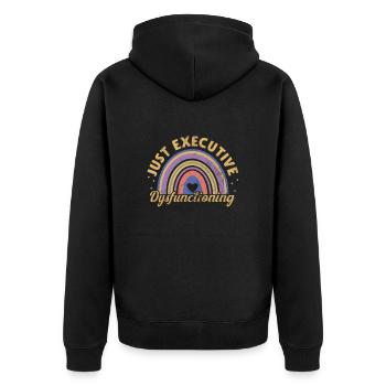 ADHD - Unisex Premium Organic Zip Hoodie - black - Back - Nico (187cm)