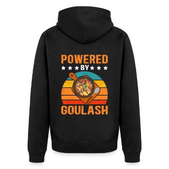 Gulasch Ungarischen Gulasch Geschenk - Unisex Premium Bio Zip Hoodie - Schwarz - Hinten - Nico (187cm)