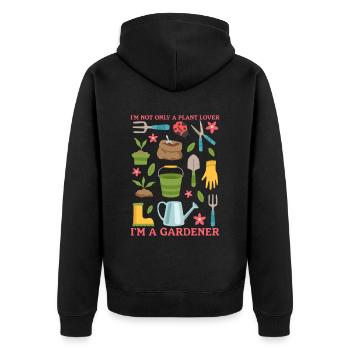 Jardin Accueil Jardinier Jardinier Jardinier Jardinier Jardinage Cadeau - Veste à capuche bio Premium Unisexe - noir - Dos - Nico (187cm)