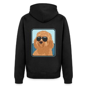 Cavapoo Dogs Dog Owners Cavoodle Gift - Unisex Premium Organic Zip Hoodie - black - Back - Nico (187cm)
