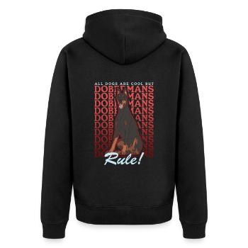 Doberman Dog Owner Dog Gift - Unisex Premium Organic Zip Hoodie - black - Back - Nico (187cm)