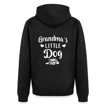 Grandma's little dog - Unisex Premium Bio Zip Hoodie - Schwarz - Hinten - Nico (187cm)