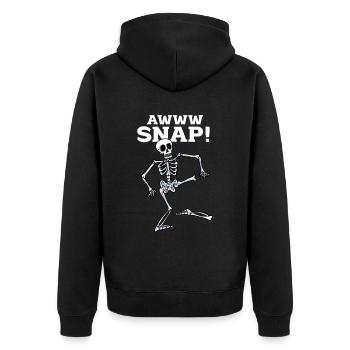 Ein Bein Witz Humor Geschenk - Unisex Premium Bio Zip Hoodie - Schwarz - Hinten - Nico (187cm)