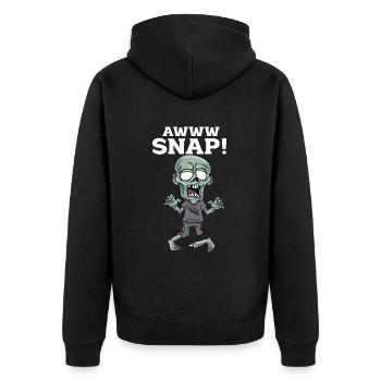 Ein Bein Witz Humor Geschenk - Unisex Premium Bio Zip Hoodie - Schwarz - Hinten - Nico (187cm)