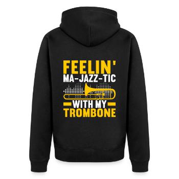Posaune Trombone - Veste à capuche bio Premium Unisexe - noir - Dos - Nico (187cm)