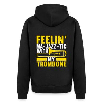 Posaune Trombone - Veste à capuche bio Premium Unisexe - noir - Dos - Nico (187cm)