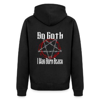 Satan Beelzebub Devil Gothic Pentagram Mystical - Unisex Premium Organic Zip Hoodie - black - Back - Nico (187cm)