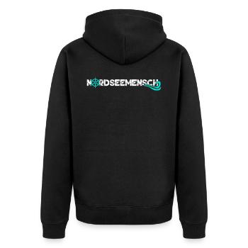 Nordsee Nordseemensch Küste Nordseeküste - Unisex Premium Bio Zip Hoodie - Schwarz - Hinten - Nico (187cm)