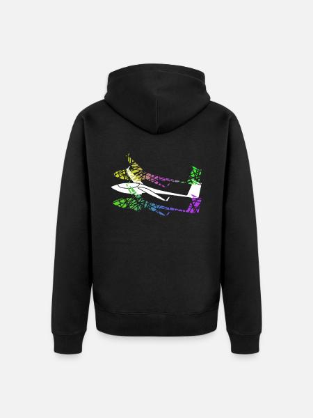 Glider Glider Gliding - Unisex Premium Organic Zip Hoodie - black