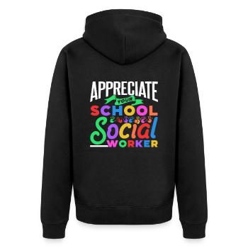 Appréciez votre profession de travailleur social scolaire - Veste à capuche bio Premium Unisexe - noir - Dos - Nico (187cm)