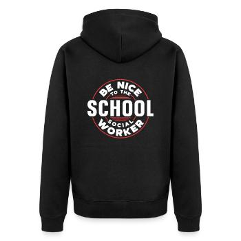 Soyez gentil avec l’école de profession de travailleur social - Veste à capuche bio Premium Unisexe - noir - Dos - Nico (187cm)