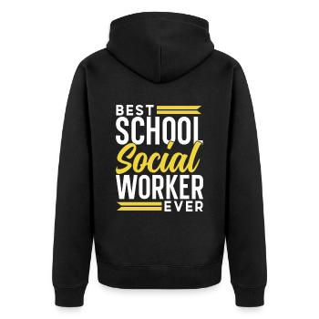 Meilleur travailleur social scolaire de tous les temps - Veste à capuche bio Premium Unisexe - noir - Dos - Nico (187cm)