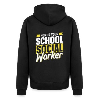 Honorez votre travailleur social scolaire Travail social scolaire - Veste à capuche bio Premium Unisexe - noir - Dos - Nico (187cm)