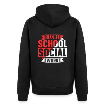 J’aime le travail social scolaire travailleur social scolaire - Veste à capuche bio Premium Unisexe - noir - Dos - Nico (187cm)