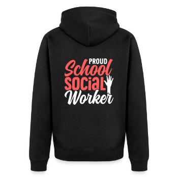 Fier travailleur social scolaire Travail social scolaire - Veste à capuche bio Premium Unisexe - noir - Dos - Nico (187cm)